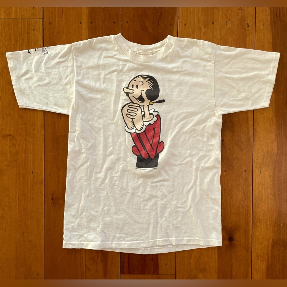 VTG Olive Oyl Popeye T-Shirt Women’s L Organic Cotton